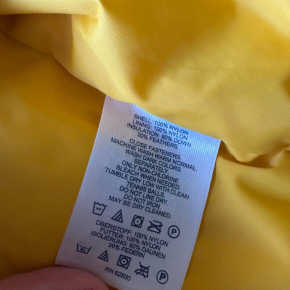 Men’s Land’s End Yellow Puffer Vest XL – 80% Down 20% Feather Ski Streetwear - Picture 4 of 8